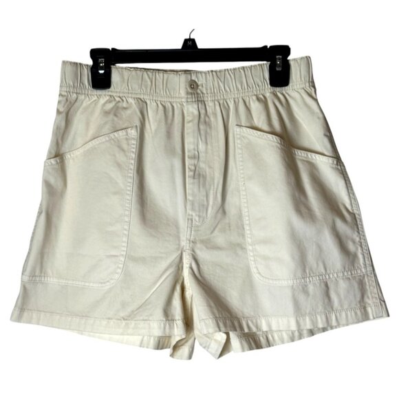 Madewell Shorts Women 28 Beige Vintage Canvas Garment Dyed Pull On Utility NWT - Picture 2 of 11